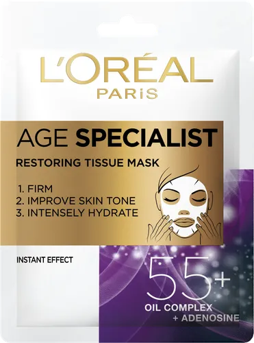 L'Oreal Paris Age Specialist 55+, Restoring Tissue Mask (Ekspert wieku 55+,  Odbudowująca maska  w płachcie) - 1