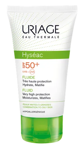 Uriage Hyséac Fluide SPF 50+ (Fluid przeciwsłoneczny do skóry trądzikowej  matujący)