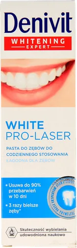 Denivit White Pro - Laser, Pasta do zębów do codziennego stosowania  wybielająca