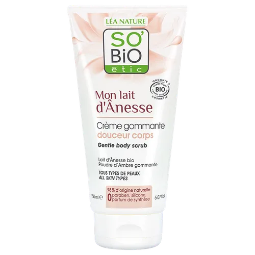 SO'BiO Etic Mon Lait d’Anesse, Creme de Gommage Douceur [Gentle Body Scrub] (Jedwabisty krem peelingujący do ciała z mlekiem oślim) - 1