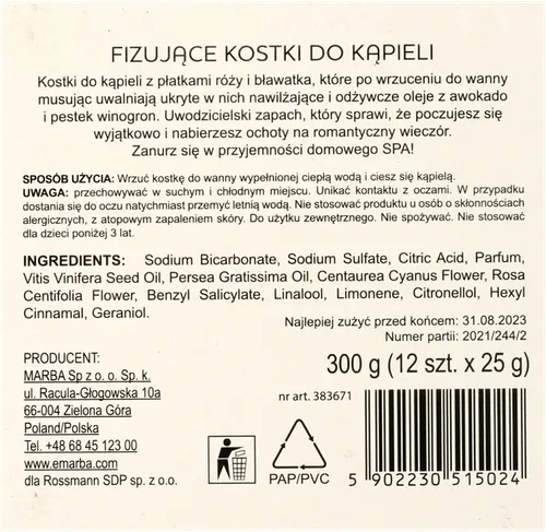 Manufaktura Piękna Fizujące kostki do kąpieli `Bławatek i róża` - 2
