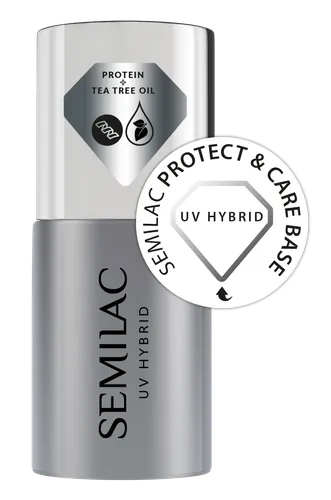 Semilac Protein + Tea Tree Oil, Protect & Care Base (Zabezpieczająca baza hybrydowa)