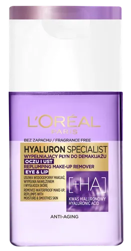 L'Oreal Paris Hyaluron Specialist, Replumping Make - Up Remover Eye & Lip (Wypełniający płyn do demakijażu oczu i ust) - 1