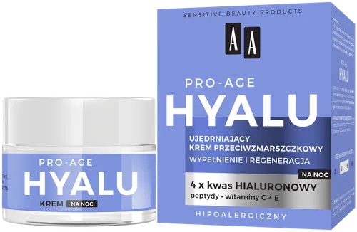 AA Pro-Age Hyalu, Ujędrniający krem przeciwzmarszczkowy na noc