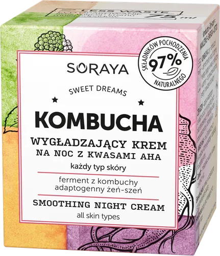 Soraya Kombucha, Wygładzający krem na noc z kwasami AHA - 2