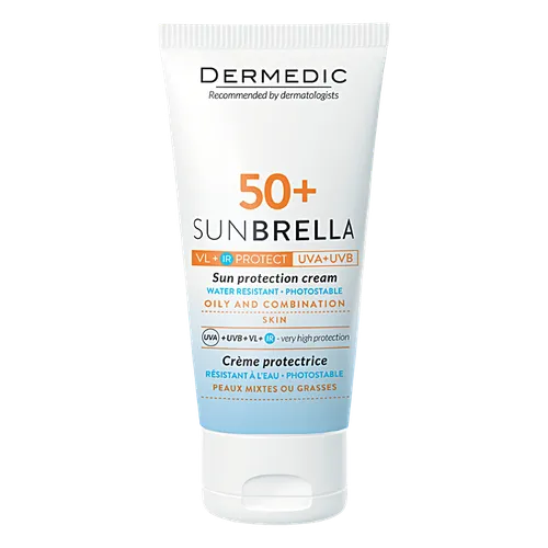 Dermedic Sunbrella, Krem ochronny do twarzy SPF 50+ skóra tłusta i mieszana - 1