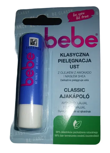Bebe (Young Care) Klasyczna pielęgnacja ust, Pomadka pielęgnacyjna z olejkiem avocado i masłem shea