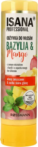 Isana Professional, Odżywka do włosów zniszczonych i suchej skóry głowy `Bazylia & Mango`