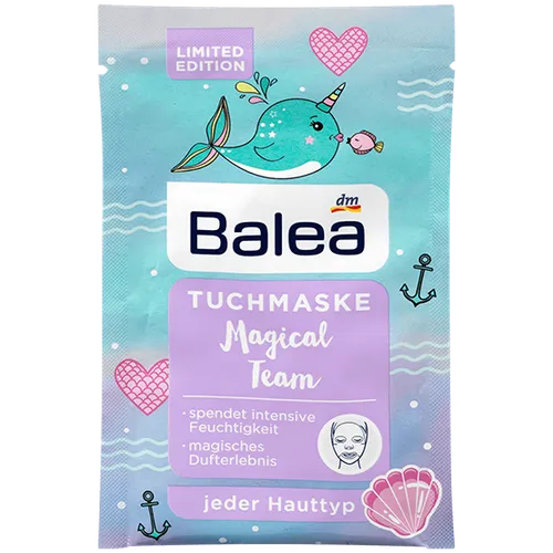 Balea Magical Team, Tuchmaske (Nawilżająca maska w płachcie)
