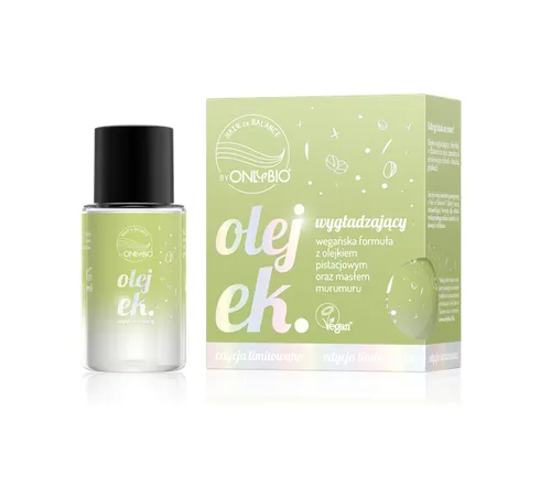 OnlyBio Hair In Balance, Olejek wygładzający z olejkiem pistacjowym oraz masłem murumuru