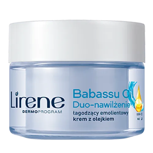 Lirene Dermoprogram Babassu Oil, Duo-nawilżenie, Łagodzący emolientowy krem z olejkiem