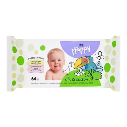 Bella Happy, Chusteczki nawilżane dla dzieci `Silk & Cotton`