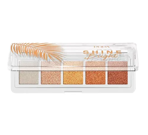PUPA Shine Bright, 001 Sunny Gold Eyeshadow Palette (Paletka cieni do powiek)