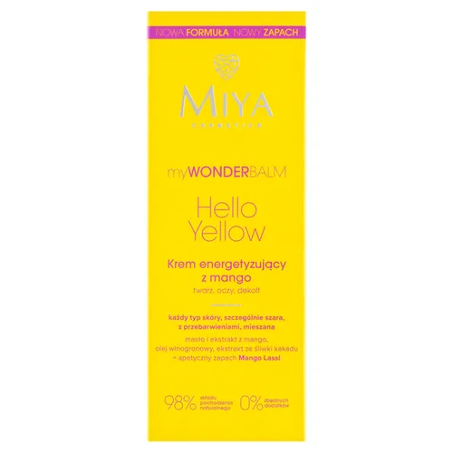 Miya Cosmetics myWONDERBALM Hello Yellow, Krem energetyzujący z mango (nowa wersja)