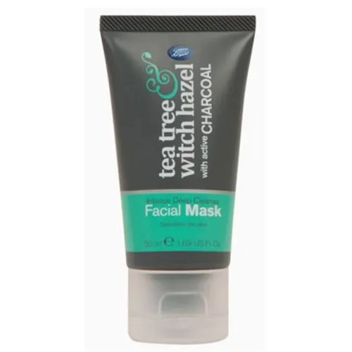 Boots Tea Tree Witch Hazel, Intense Deep Cleanse Facial Mask (Intensywna maseczka głęboko oczyszczająca z drzewa herbacianego oczaru wirginijskiego)