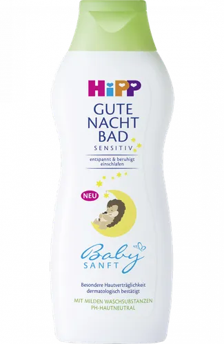 HiPP Babysanft Gute Nacht Bad Sensitiv (Uspokajający płyn do kąpieli na noc, od 1 dnia życia)