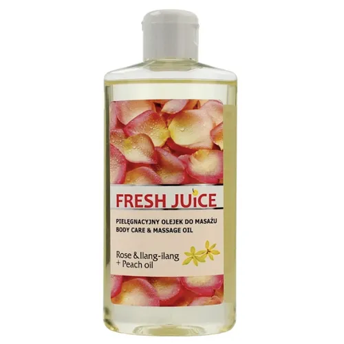 Fresh Juice Rose & Ylang-ylang + Peach Oil Body Care & Massage Oil (Pielęgnacyjny olejek do masażu `Róża, ylang ylang i olej brzoskwiniowy `)