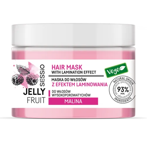 Sessio Jelly Fruit, Hair Mask with Lamination Effect (Maska do włosów z efektem laminowania do włosów wysokoporowatych `Malina`)