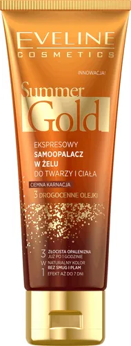 Eveline Cosmetics Summer Gold, Ekspresowy samoopalacz w żelu do twarzy i ciała 3 w 1 - 2