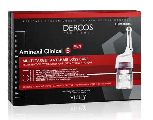 Vichy Dercos Aminexil Clinical 5  (Kuracja przeciw wypadaniu włosów o kompleksowym działaniu dla mężczyzn) - 1