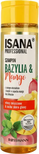 Isana Professional, Szampon do włosów zniszczonych i suchej skóry głowy `Bazylia & Mango`