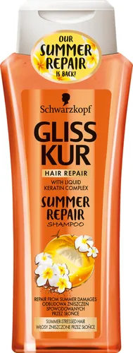 Schwarzkopf Gliss Summer Repair, Szampon  do włosów zniszczonych przez słońce z olejkiem monoi i filtrem UV