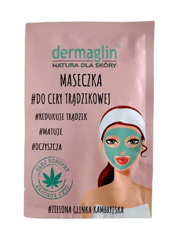 Dermaglin Maseczka z zieloną glinką  do cery trądzikowej