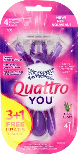 Wilkinson Quattro You, 4 ostrzowe maszynki do golenia dla kobiet