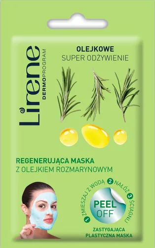 Lirene Dermoprogram Olejkowe super odżywienie, Regenerująca maska peel-off z olejem rozmarynowym