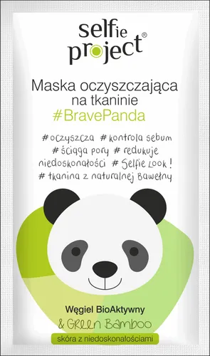 Selfie Project #BravePanda, Oczyszczająca maska na tkaninie - 2