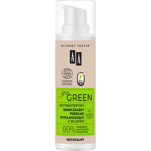 AA Go Green, Antybakteryjny nawilżający podkład wygładzający z selerem