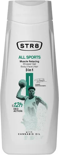 STR8 All Sports, Muscle Relaxing Icy Cool Shower Gel 3 in 1 (Zaawansowany żel pod prysznic dla mężczyzn 3 w 1)
