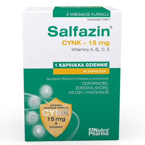 NutroPharma Salfazin, Supelement diety Cynk 15 mg + witaminy