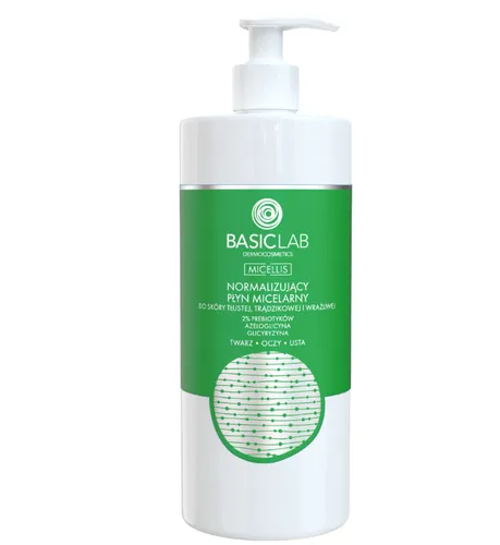 BasicLab Dermocosmetics Micellis, Normalizujący płyn micelarny do skóry tłustej, trądzikowej i wrażliwej (nowa wersja)