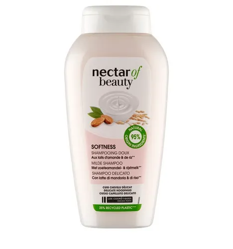 Carrefour Nectar of Beauty, Łagodny szampon ekstrakty ze słodkich migdałów i ziaren ryżu