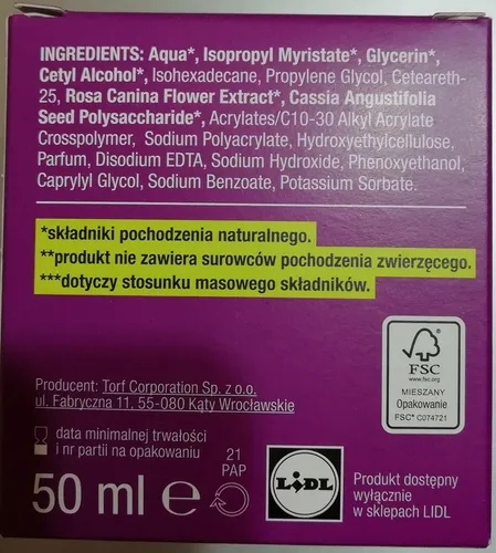 Cien Food for Skin, Krem do twarzy przeciwzmarszczkowy na noc `Odmłodzenie z dziką różą` - 3