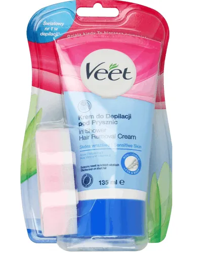 Veet In-Shower Hair Removal Cream Sensitive Skin (Krem do depilacji pod prysznic do skóry wrażliwej)