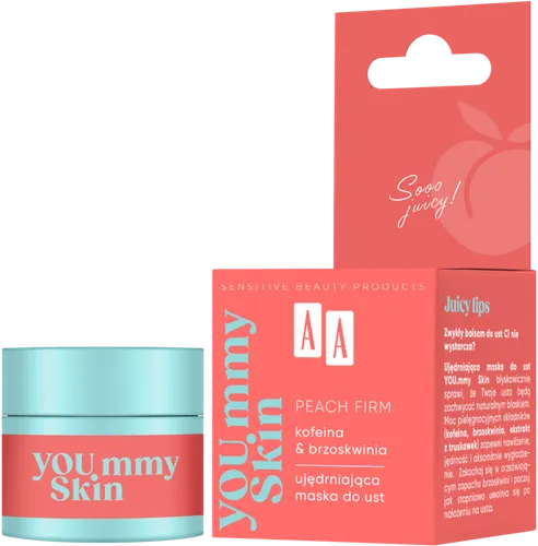AA YOU.mmy Skin, Peach Firm, Ujędrniająca maska do ust