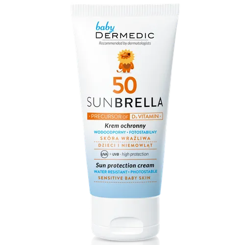 Dermedic Sunbrella Baby, Krem ochronny SPF 50 do twarzy od 1. miesiąca życia z prekursorem witaminy D3 - 2