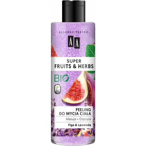 AA Super Fruits & Herbs, Peeling do mycia ciała `Figa & lawenda`