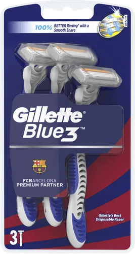 Gillette Blue 3, Jednorazowa maszynka do golenia z paskiem nawilżającym - 1