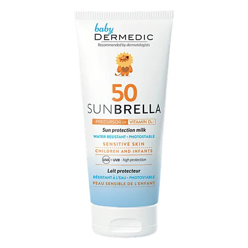 Dermedic Sunbrella Baby, Mleczko ochronne SPF 50 od 1. miesiąca życia z prekursorem witaminy D3 - 1