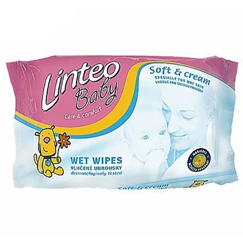 Linteo Baby, Care & Comfort, Chusteczki nawilżane `Soft & Cream` - 2