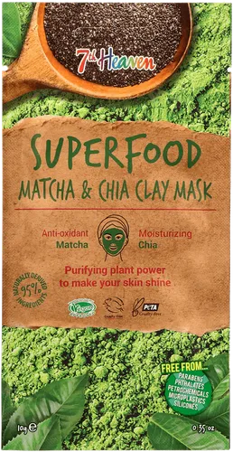 7th Heaven Superfood, Matcha & Chia Clay Mask (Maska błotna z matchą i chia)