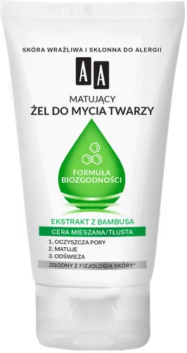 AA Formuła Biozgodności, Matujący żel do mycia twarzy cera mieszana i tłusta