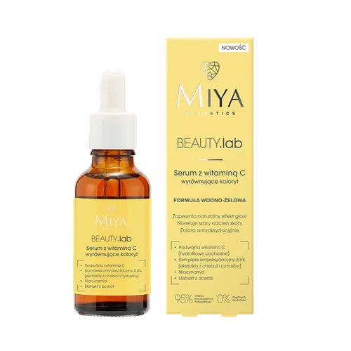 Miya Cosmetics BEAUTY.lab, Serum z witaminą C wyrównujące koloryt (formuła wodno-żelowa)