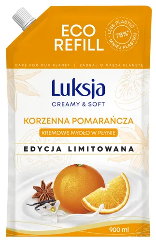 Luksja Creamy & Soft, Kremowe mydło w płynie Korzenna Pomarańcza
