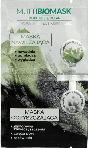 Multi BioMask Moisture & Clean, Maska nawilżająca + maska oczyszczająca
