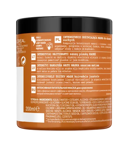 L'Oreal Paris Botanicals Fresh Care, Olejek arganowy & Krokosz, Odżywcza maska do włosów bardzo suchych - 2