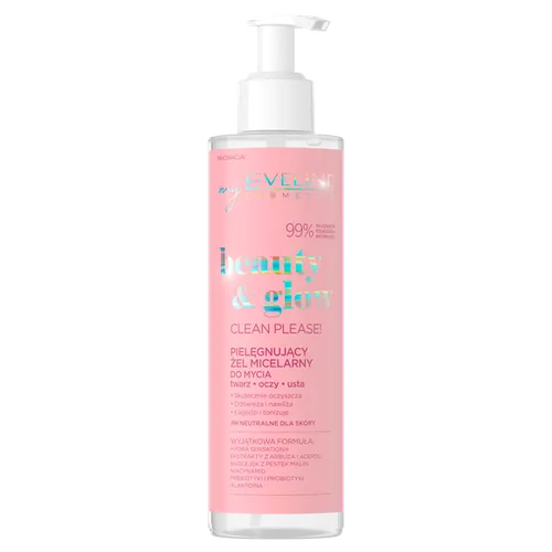Eveline Cosmetics Beauty & Glow, Pielęgnujący żel micelarny do mycia ` Clean Please! `